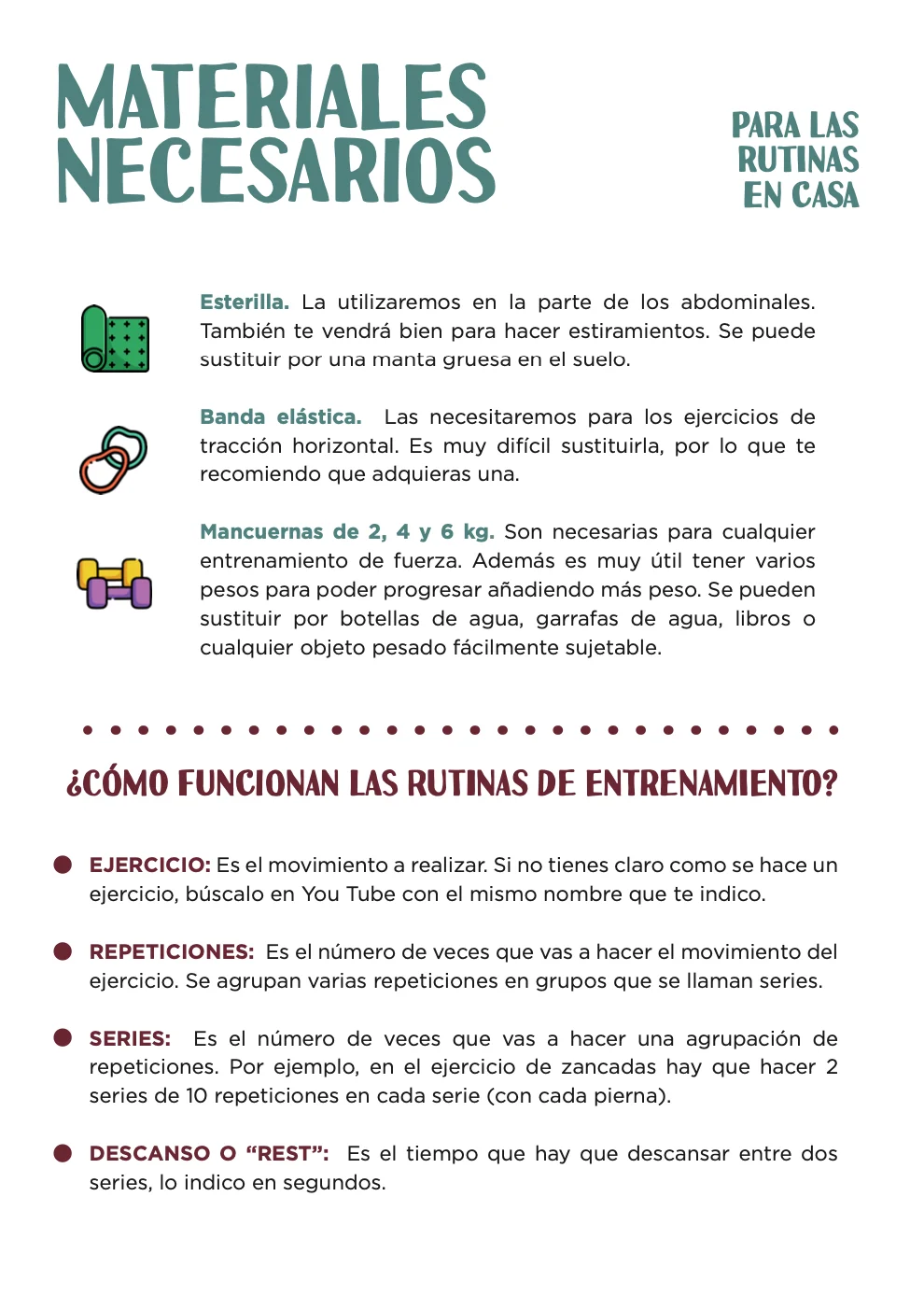 RETO NUTRIHAUNT 1 SEMANA MATERIAL DEPORTE